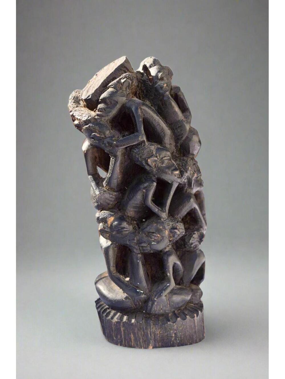 African Tribal Stacked Figure Carving